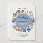 Hanukkah Party  Invitation<br><div class="desc">Invite guests to your Hanukkah Party with this charming invitation featuring all the elements of the holiday. (Hanukkah Vectors by Vecteezy). The card is easy to customize with your wording, font, font colour, paper shape and choice of paper type. Not exactly what you're looking for? All our products can be...</div>