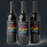 Hanukkah Party Love Light Latkes Personalized Wine Label<br><div class="desc">Our Hanukkah Party Love Light Latkes Funny Quote Wine Labels will get everyone at your family party into the Holiday spirit ! Dress up your favourite wine for the holidays. A personalized wine bottle makes a great holiday gift for special friends & clients. The colourful, humourous saying stands out on...</div>