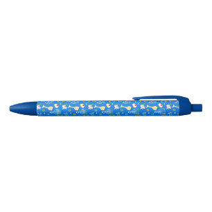 Hanukkah Pattern Blue Ink Pen