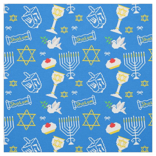 Hanukkah Pattern Fabric (Swatch)