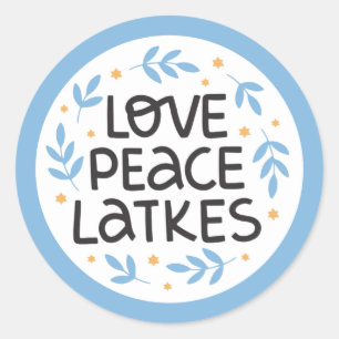 Hanukkah Peace and Latkes Sticker