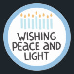 Hanukkah Peace and Light Sticker<br><div class="desc">Hanukkah design.</div>