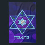 Hanukkah Peace Art Kitchen Towel<br><div class="desc">Blues of all shades,  lilac and lavender in a flower shape with a knotted six-sided star in the centre is a great way to celebrate Hanukkah and express your individuality at the same time.</div>