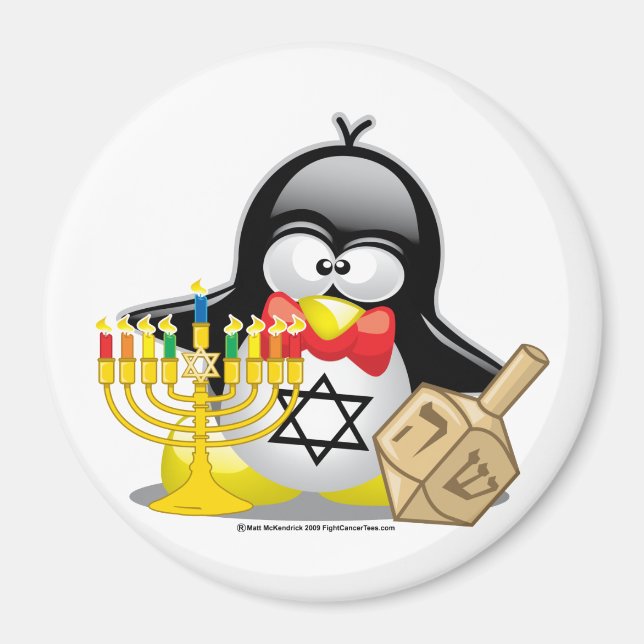Hanukkah Penguin Magnet (Front)