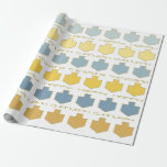 Hanukkah Personalize Giftwrap  "Dreidel Blue/Tan" Wrapping Paper<br><div class="desc">Personalize your very own Hanukkah Gift Wrapping Paper "Dreidel Palette Blue/Tan" Personalize by deleting text, "The Steins" "Happy" and "Hanukkah" and adding your own text on wrapping paper. Choose your favourite font style, colour, and size. Lots of text editing tools, too. Make it fun! Enjoy my newest wrapping paper design....</div>