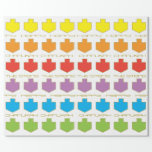 Hanukkah Personalize Giftwrap "Dreidel Colours" Wrapping Paper<br><div class="desc">Personalize your very own Hanukkah Gift Wrapping Paper "Dreidel Colours" Personalize by deleting text, "The Steins" "Happy" and "Hanukkah" and adding your own text on wrapping paper. Choose your favourite font style, colour, and size. Lots of text editing tools, too. Make it fun! Enjoy my newest wrapping paper design. Price...</div>