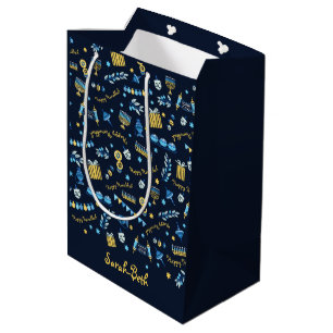 Hanukkah Personalized Menorah Dreidel  Gift Bag