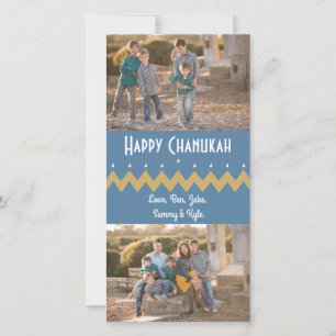Hanukkah Photo Card with white envelope "Chevron"