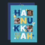 HANUKKAH Photo Greeting Card<br><div class="desc">Our Hanukkah Custom Photo Greeting card is a beautiful, fun way to wish family and friends a Happy Hanukkah in style. This festive, fun, modern design includes a Menorah, Dreidel, Jelly Doughnut & Wrapped Gift along with Snowflakes & Jewish Stars. Personalize this custom card with 3 of your own photos...</div>