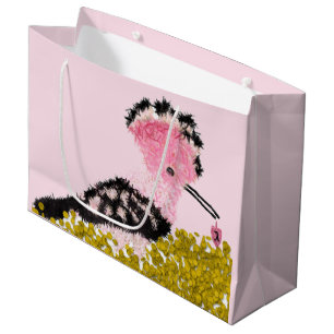 Hanukkah pink dreidel gelt and hoopoe large gift bag