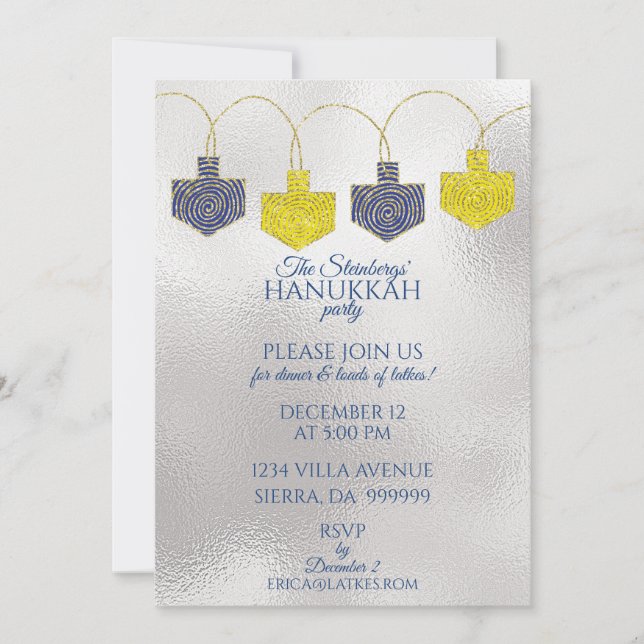 Hanukkah Pinwheels Invitation (Front)