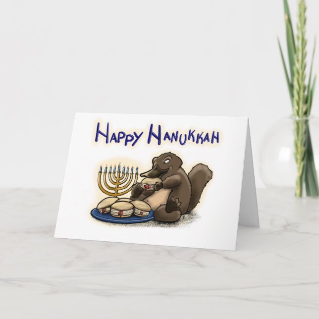 Hanukkah Platypus Card (Front)
