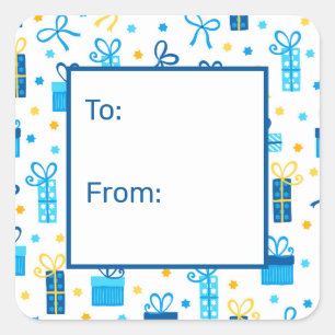 Hanukkah Presents To From Square Sticker