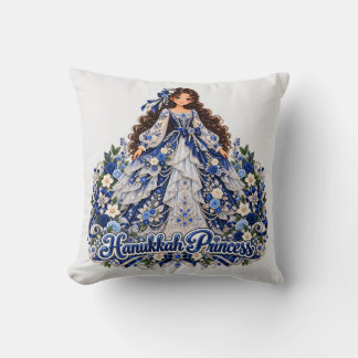 Hanukkah Princess Design Throw Pillow