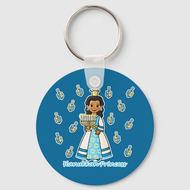 Hanukkah Princess Keychain (Front)