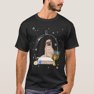 Hanukkah Pug Dog Snow Globe Pajama T-Shirt