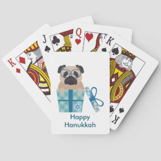 Hanukkah Pug Gift Playing Cards
