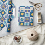 Hanukkah Quilt Wrapping Paper<br><div class="desc">A Menorah, Star of David, Dreidel and Gift make your presents pop with this charming wrapping paper. Coordinate your home with the entire Hanukkah Quilt Collection!</div>