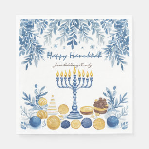 Hanukkah Radiance, watercolor Napkin