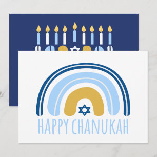 HANUKKAH Rainbow Menorah Dreidel Greeting Card