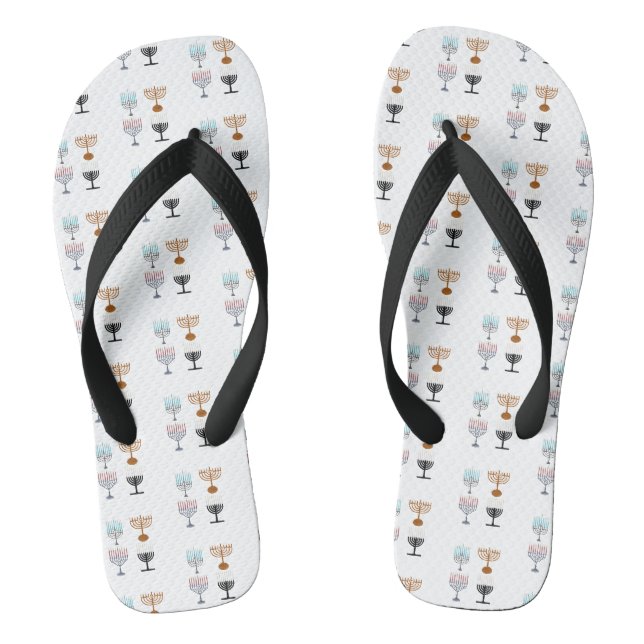 Hanukkah Religion Judaism Jew Flip Flops (Footbed)