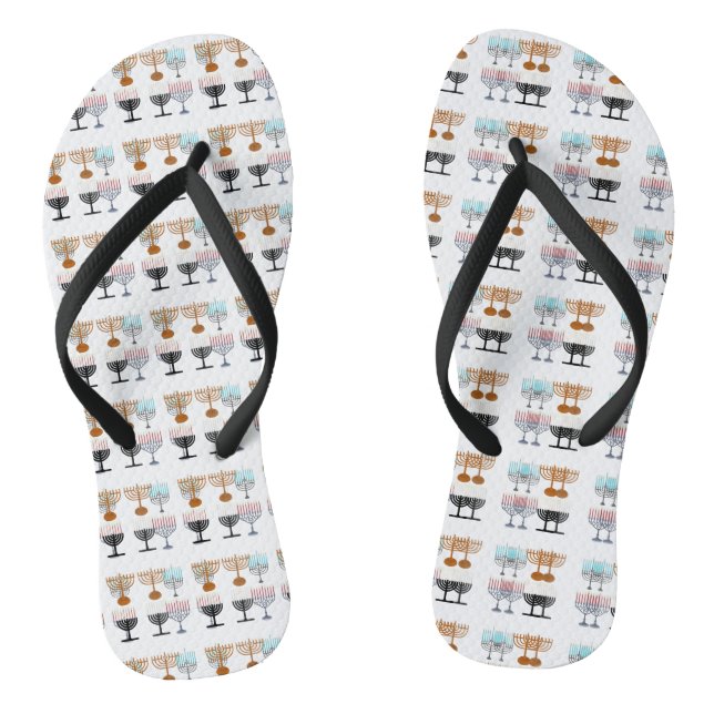 Hanukkah Religion Judaism Jew Flip Flops (Footbed)