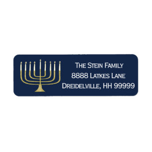 Hanukkah Return Labels "Elegant Menorah"