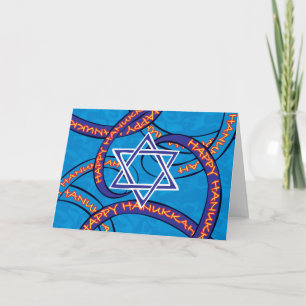 Hanukkah ribbons holiday card