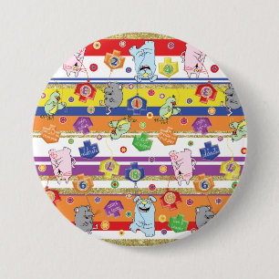 Hanukkah Round Button, Mouse and Friends 3 Inch Round Button