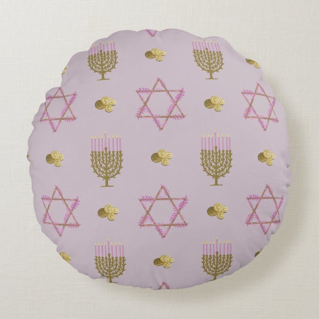 Hanukkah  round pillow (Front)