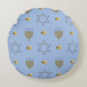 Hanukkah Round Pillow
