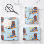 Hanukkah Ruby Cavalier King Charles Spaniel Wrapping Paper Sheet<br><div class="desc">This original Hanukkah inspired Ruby Cavalier King Charles Spaniel design is perfect for the holidays. Ruby Moms and Dads will be smiling with delight. This Ruby Cavalier King Charles Spaniel design can be found on t-shirts, gifts, mugs, and more. Make sure to check out all of my unique Cavalier gifts...</div>