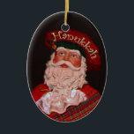 Hanukkah Santa Clause Oval Ornament<br><div class="desc">Santa Clause Is A Staple Of Christmas Every Where You Go,  Even In The Jewish Community. Although An Ornament Is A  Wonderful Addition To Any Tree,  An Ornament Can Be Hung In Any Area There Is Holiday Cheer.</div>