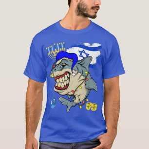 Hanukkah Shark Jewish Holiday Menorah Chanukah Des T-Shirt