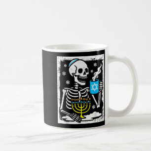 Hanukkah Skeleton Coffee Dreidel Jewish Menorah Ch Coffee Mug