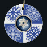 Hanukkah Snowflake Star of David Holiday Ornament<br><div class="desc">Celebrate Hanukkah with this blue and white snowflake Star of David Snowflake holiday design.</div>