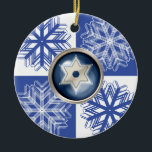 Hanukkah Snowflake Star of David Holiday Ornament<br><div class="desc">Celebrate Hanukkah with this blue and white snowflake Star of David Snowflake holiday design.</div>