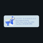 Hanukkah Snowman Chrismukkah Add Your Details<br><div class="desc">Fun snowman address labels for Hanukkah or Chrismukkah in shades of blue and white. Personalize these by adding your details from your name and address to a short optional holiday message. This cute design of a deep blue Chanukah Hanukiah and a snowman dressed to match is my original artwork making...</div>