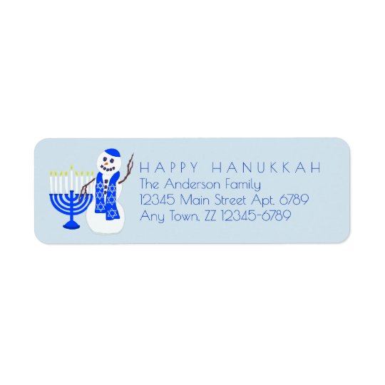 Hanukkah Snowman Chrismukkah Add Your Details Return Address Label