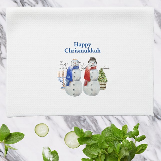 Hanukkah Snowman Christmas Chrismukkah  Kitchen Towel (Creator Uploaded)