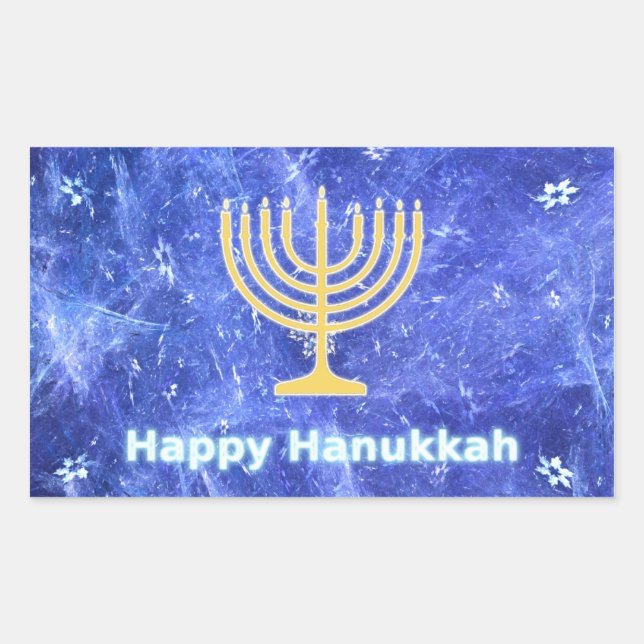 Hanukkah Snowstorm Menorah Sticker (Front)