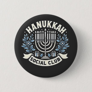 Hanukkah Social Club Funny Jewish Hanukkah 2 Inch Round Button