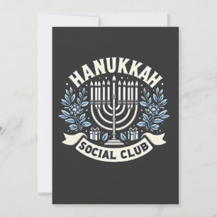 Hanukkah Social Club Funny Jewish Hanukkah Invitation