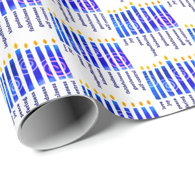 HANUKKAH Spiritual Fruit Christian Wrapping Paper (Roll Corner)