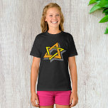 Hanukkah Star Girls T-Shirt<br><div class="desc">For you hanukkah celebration this design is just perfect. It is a hanukkah star. The design has the star on an angle with one part of the star being an orange colour and the other part being yellow. It is a very effective look. This hanukkah star design looks great on...</div>