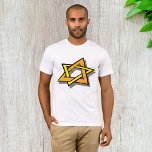 Hanukkah Star Mens T-Shirt<br><div class="desc">For you hanukkah celebration this design is just perfect. It is a hanukkah star. The design has the star on an angle with one part of the star being an orange colour and the other part being yellow. It is a very effective look. This hanukkah star design looks great on...</div>