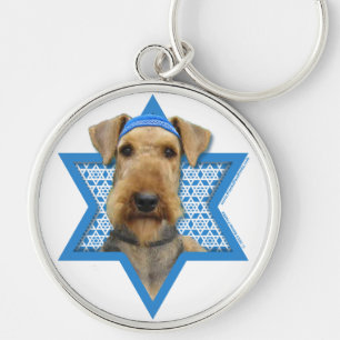 Hanukkah Star of David - Airedale Terrier Keychain