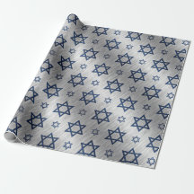 Hanukkah Star of David Blue Silver Metallic Look