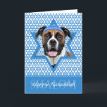 Hanukkah Star of David - Boxer - Vindy Holiday Card<br><div class="desc">What could make saying Happy Hanukkah more fun than having this Boxer Dog wearing a Yamaka surrounded by the Star of David. This whimsical holiday design will be sure to delight your friends and family as well as other dog lovers. This design is available in over 100 Dog Breeds. If...</div>