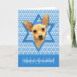 Hanukkah Star of David - Chihuahua Holiday Card<br><div class="desc">What could make saying Happy Hanukkah more fun than having this Chihuahua Dog wearing a Yamaka surrounded by the Star of David. This whimsical holiday design will be sure to delight your friends and family as well as other dog lovers. This design is available in over 100 Dog Breeds. If...</div>